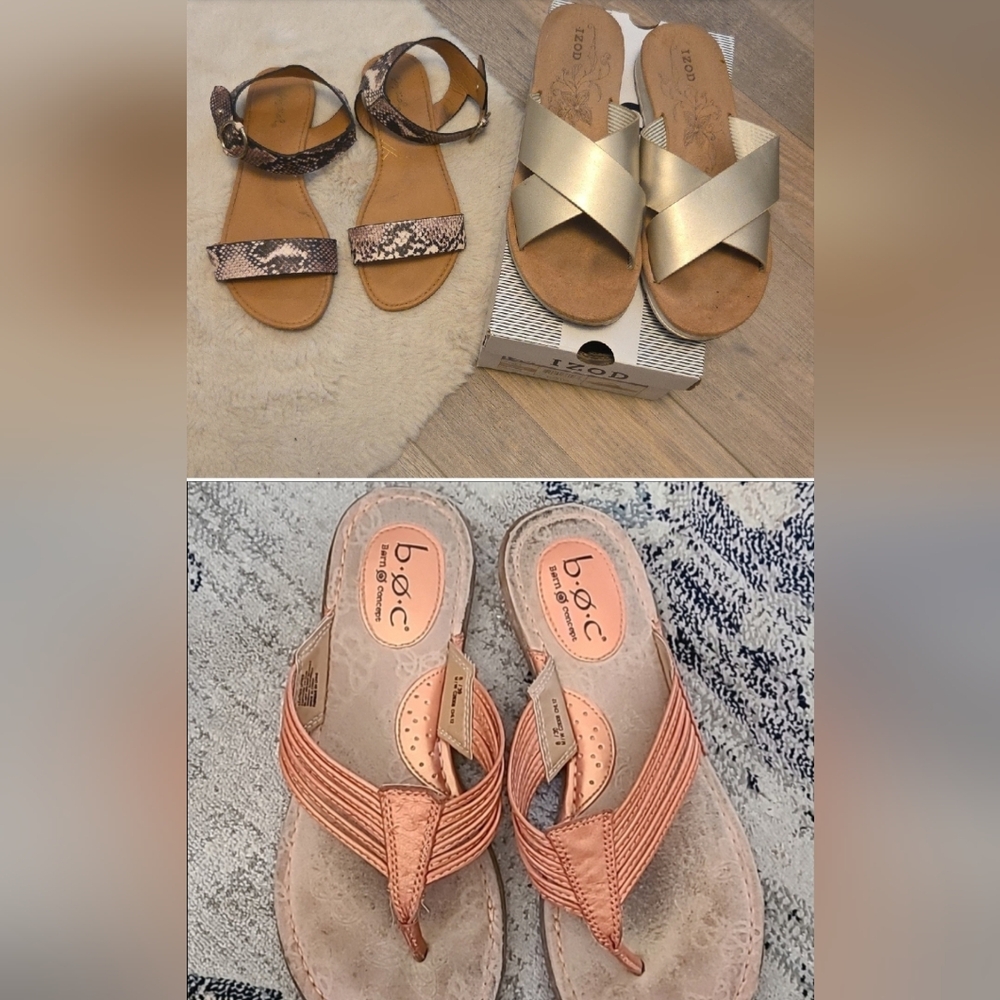 🌟5 For $30🌟 SANDAL BUNDLE - 3 pairs Of Women's Summer Sandals - Size 8